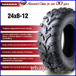 2 Front ATV Tire 24x8-12 24x8x12 for 2000-2017 Honda Fourtrax Rancher 24x8.00-12