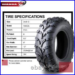 2 Front ATV Tire 24x8-12 24x8x12 for 2000-2017 Honda Fourtrax Rancher 24x8.00-12