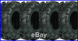 (2) New 25x8-12 & (2) New 25x10-12 Grizzly 6-Ply ATV UTV Tire Set FOUR New Tires