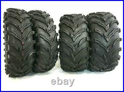 (2) New 25x8-12 & (2) New 25x10-12 K9 6-Ply ATV UTV Tire Set FOUR New Mud Tires