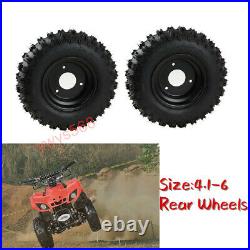 2 pcs 4.10-6 Wheels Tyre Tire Rim + Wheel Hub with Bolts F Go Kart ATV Quad 4.10X6