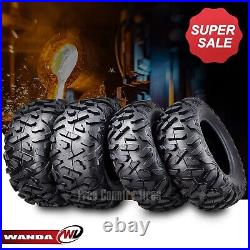 24x8-12 & 24x10-12 UTV ATV Tires 6-Ply Full Set Bighorn Style Solid Tread