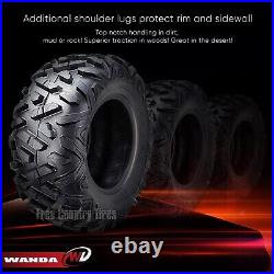 24x8-12 & 24x10-12 UTV ATV Tires 6-Ply Full Set Bighorn Style Solid Tread