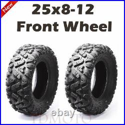 25x8-12 ATV UTV Tires Front 25x8x12 All Terrain 6 PR POWER Set of 2