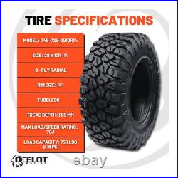 28 x 10R 14 Ocelot XC729 R/T ATV/UTV Tire