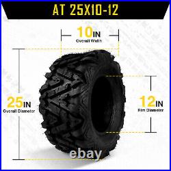 2PCS 25x10-12 Sport ATV UTV Tires 25x10x12 All Terrain 6Ply 25-10-12 Z-199 TWO