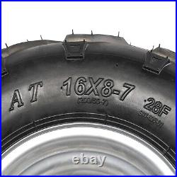 2X 4PR 16x8-7 Knobby Tires Wheel Rim For ATV Go kart UTV Quad Bike Buggy Utility
