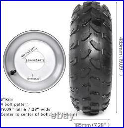 2X Wheel 19x7-8 Tire Rim 4 Lug for ATV UTV Go Kart Mower Suzuki Quad Sport LT80