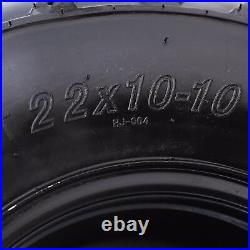 2pc 22x10x10 Tire 22x10-10 10 Tire Tyre Rim Wheel for Quad Golf Cart ATV UTV