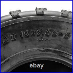 2pc 8 Front 19x7-8 ATV UTV Knobby Tire 19x7x8 Sport 4 PR Mower Garden Tractor