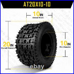 2pcs 20x10-10 ATV UTV Tires Go Kart 20x10x10 All Terrain 4Ply Golf Cart 20-10-10