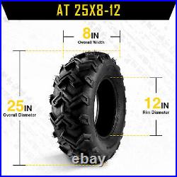 2pcs 25x8-12 Sport ATV UTV Tires 25x8x12 All Terrain 6Ply 25-8-12 Z-130