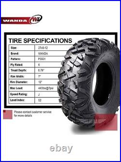 4 FOURRUNNER ATV UTV Tires 27x9-12 Front & 27x11-12 Rear 6PR Bighorn Style