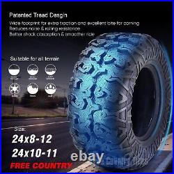 4 FREE COUNTRY Premium ATV/UTV Tires 24x8-12 & 24X10-11 8PR withScuff Guard