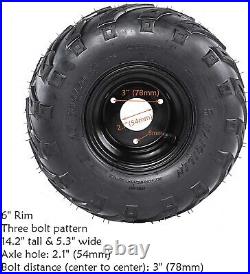 4 Pack 145/70-6 14x6-6 ATV Tires Wheels with Rims Tubeless Tire for Go Kart UTV