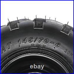 4pc 145/70-6 Tire Rim 110 90 50cc ATV Buggy Quad Sunl Taotao 6 inch Wheels