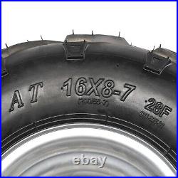 4pc 7Inch 4 Bolts Knobby Tire 16x8-7 16x8x7 16/8-7 Wheel Rim for Go kart ATV UTV