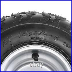 4pcs 145/70-6 Wheels Tires with 6'' Rim for ATV Go Kart UTV Quad Bike 4 Wheelers