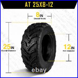 6Ply 25x8-12 ATV UTV Tires Golf Cart 25x8x12 All Terrain Traction Off-Road Tire