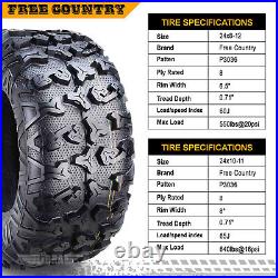 FREE COUNTRY 8PR ATV Tire 24x8x12 & 24x10x11 fit 04-20 Honda FOURTRAX RANCHER AT