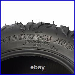 Front 25x8-12 Or 25x8x12 & Rear 25x10-12 Or 25x10x12 ATV UTV Tires Quad Buggy