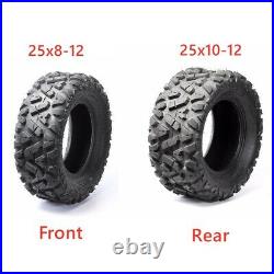 Front 25x8-12 Rear 25x10-12 UTV ATV Tires 6 PR Tubeless Tyres POWER Bundle