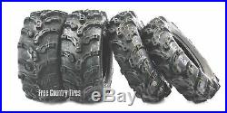 Full Set WANDA ATV UTV Tires 27x9-12 Front 27x12-12 Rear 6PR Super Lug Mud