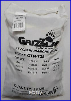 Grizzlar GTN-728 ATV Net Studded Tire Chains 26x10-12 26x10.50-12 27x10-12