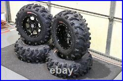 Honda Foreman 450 25 XL Bear Claw Atv Tire & Cobra Blk Wheel Kit Sra1ca