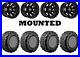 Kit 4 AMS V-Trax Tires 25×10-12 on Sedona Spyder Black Wheels 550