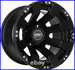 Kit 4 AMS V-Trax Tires 25x10-12 on Sedona Spyder Black Wheels 550