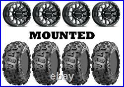 Kit 4 CST Abuzz Tires 26x9-14/26x11-14 on Raceline Trophy Matte Black Wheels CAN