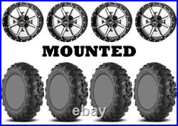 Kit 4 EFX MotoForce Tires 24x10-12 on Frontline 556 Machined Wheels 1KXP