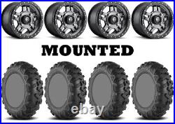 Kit 4 EFX MotoForce Tires 26x8-14/26x10-14 on Fuel Anza Gray D558 Wheels 550
