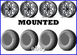 Kit 4 EFX MotoHammer Tires 27x9-14/27x11-14 on MSA M26 Vibe Machined Wheels VIK