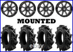 Kit 4 EFX MotoHavok Tires 28x8.5-14 on STI HD4 Gloss Black Wheels VIK