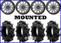 Kit 4 EFX MotoHavok Tires 28x8.5-14 on System 3 ST-5 Gray Wheels 550