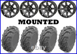 Kit 4 EFX MotoMax Tires 27x10-14/27x12-14 on Frontline 308 Matte Gray Wheels POL