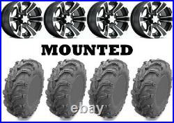 Kit 4 EFX MotoMax Tires 27x10-14 on ITP SS312 Black Wheels FXT