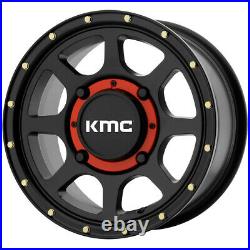 Kit 4 EFX MotoMax Tires 27x10-14 on KMC KS134 Addict 2 Black Wheels HP1K