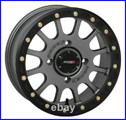 Kit 4 EFX MotoMax Tires 27x10-14 on System 3 SB-5 Beadlock Matte Gray Wheels FXT