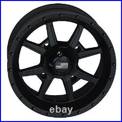 Kit 4 EFX MotoMax Tires 27x12-14 on Frontline 556 Stealth Matte Black Wheels IRS