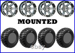 Kit 4 GBC Kanati Mongrel Tires 25x10-12 on ITP SS212 Machined Wheels CAN