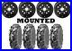 Kit 4 ITP Mega Mayhem Tires 27×9-12/27×11-12 on Quadboss Steely Black Wheels TER