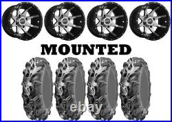 Kit 4 ITP Mega Mayhem Tires 27x9-14 on Sedona Storm Machined Wheels VIK