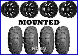 Kit 4 ITP Mud Lite XL Tires 26x9-12/26x12-12 on Sedona Spyder Black Wheels 550