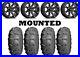 Kit 4 ITP Mud Lite XL Tires 27×10-12 on Raceline Scorpion Black Wheels H700
