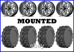 Kit 4 ITP Mud Lite XTR Tires 27x9-14 on MSA M26 Vibe Machined Wheels VIK