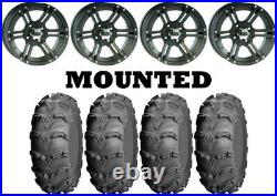Kit 4 ITP Mud Lite XXL Tires 30x10-12 on ITP SS212 Matte Black Wheels SRA