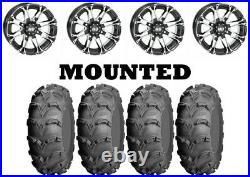 Kit 4 ITP Mud Lite XXL Tires 30x10-12 on STI HD3 Machined Wheels CAN
